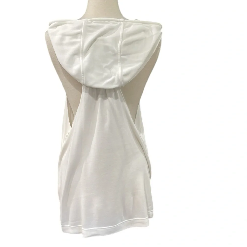 Free People Movement Tulum Hoodie Tank Top SZ S White
